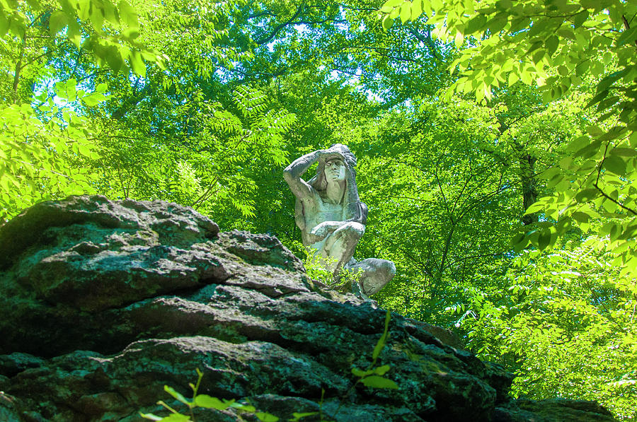 The Indian Statue - Wissahickon Valley Photograph by Bill Cannon
