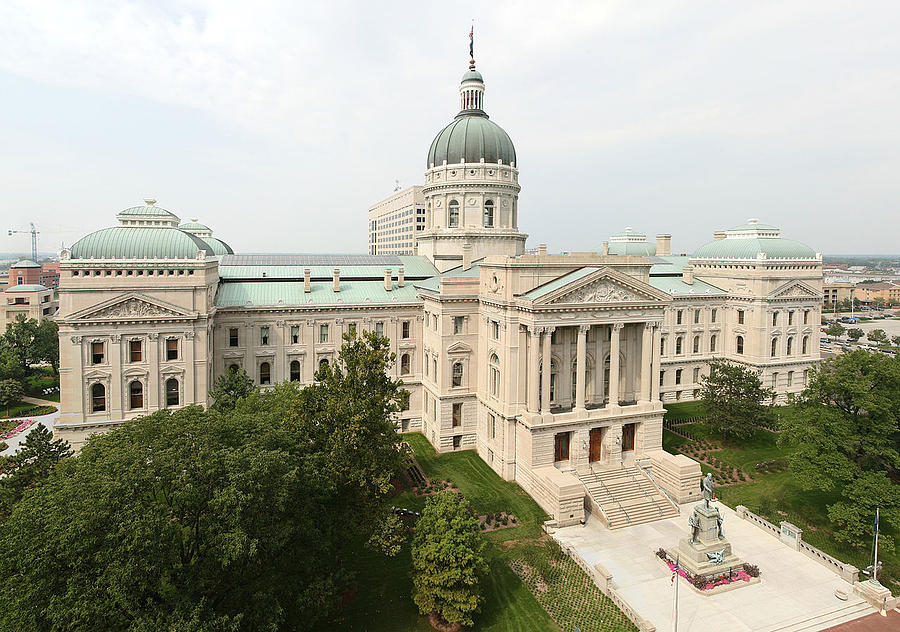 The Indiana Statehouse in Indianapolis Painting by Celestial Images