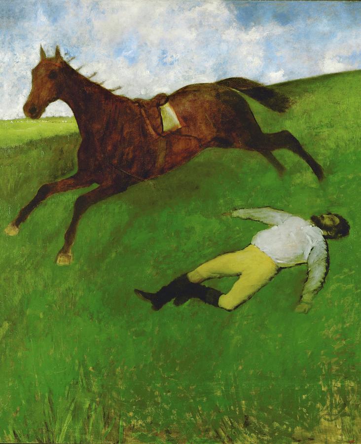 The injured jockey  Oil on canvas, 1896-1898  181 x 151 cm. Painting by Edgar Degas -1834-1917-