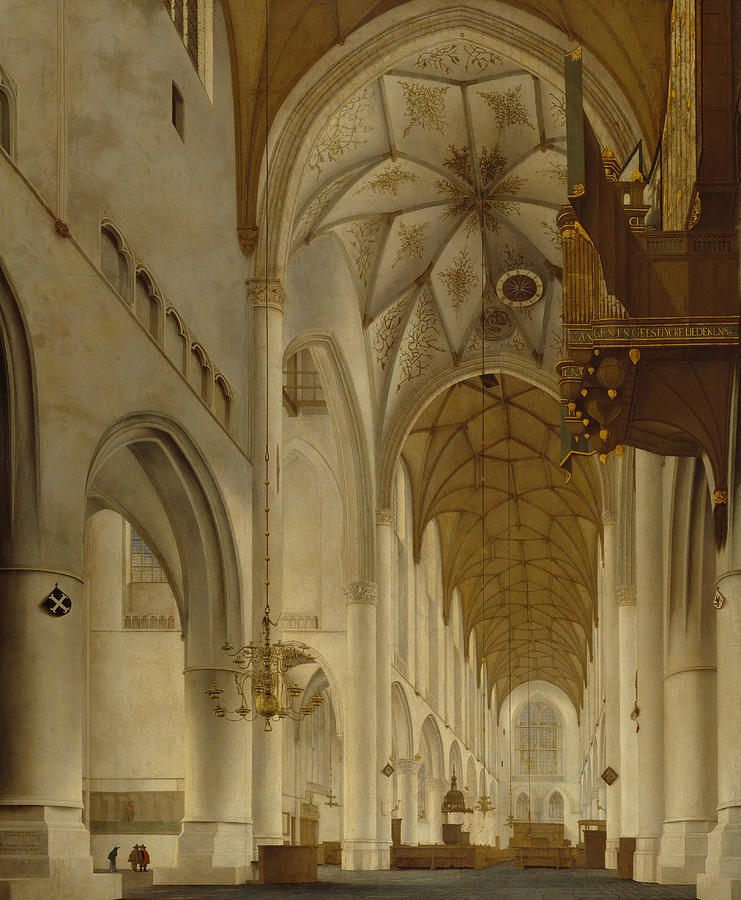 The Interior of St Bavos Church, Haarlem Painting by Pieter Jansz Saenredam