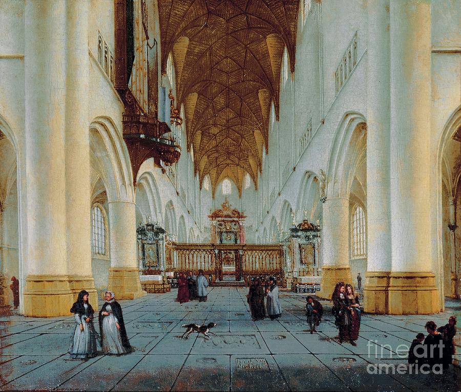 The Interior Of St Bavo S Haarlem Painting By Isaak Nickelen Fine