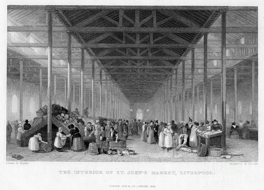 The Interior Of St Johns Market Drawing by Print Collector