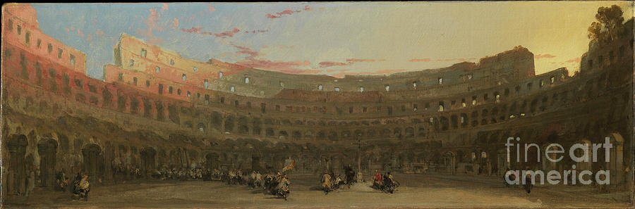 The Interior Of The Colosseum At Dawn Drawing by Heritage Images