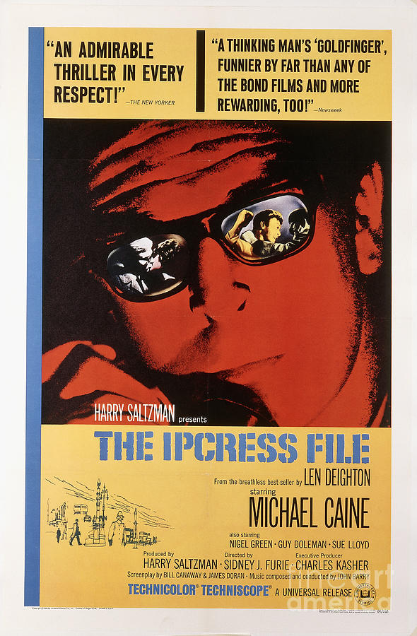 Michael Caine Drawing - The Ipcress File, 1965 by American School