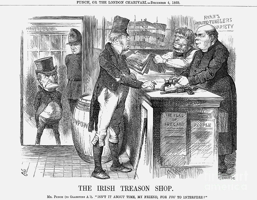 The Irish Treason Shop, 1869. Artist Drawing by Print Collector