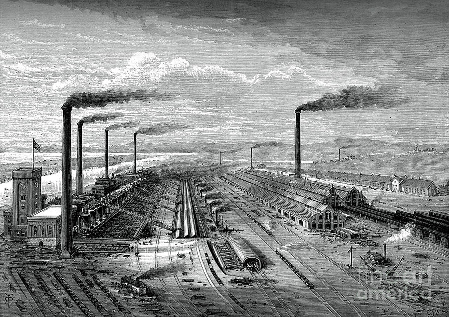 The Iron And Steel Works At Barrow Drawing by Print Collector