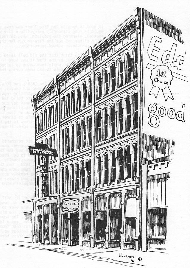 The Iron Front Building Helena Montana Drawing by Kevin Heaney