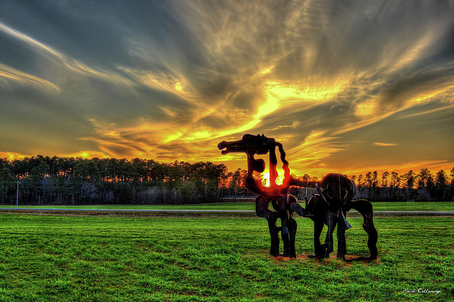The Iron Horse Sunset 2 Farming Landscape Art Photograph by Reid Callaway