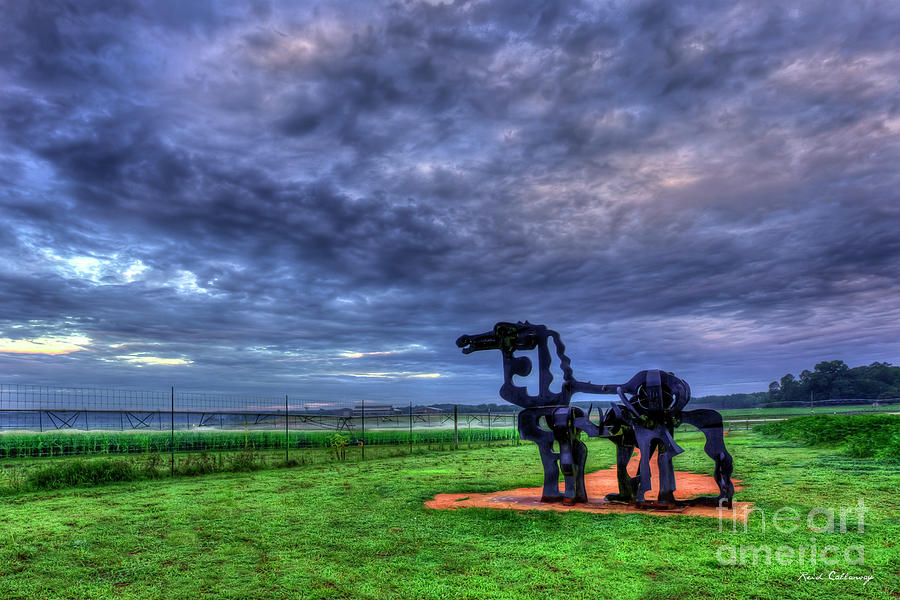 The Iron Horse Sunrise Clouds U G A Iron Horse Farm Landscape Art Photograph by Reid Callaway