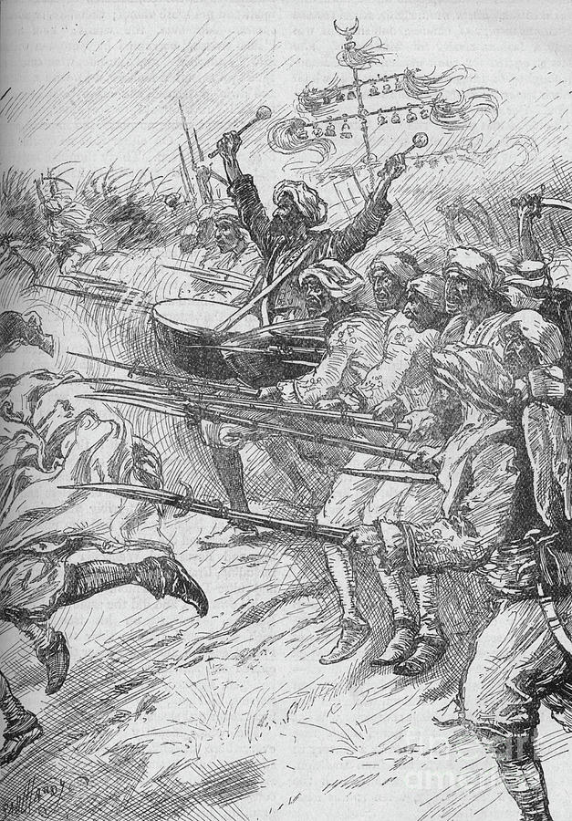The Janissaries Rushed To The Attack Drawing by Print Collector