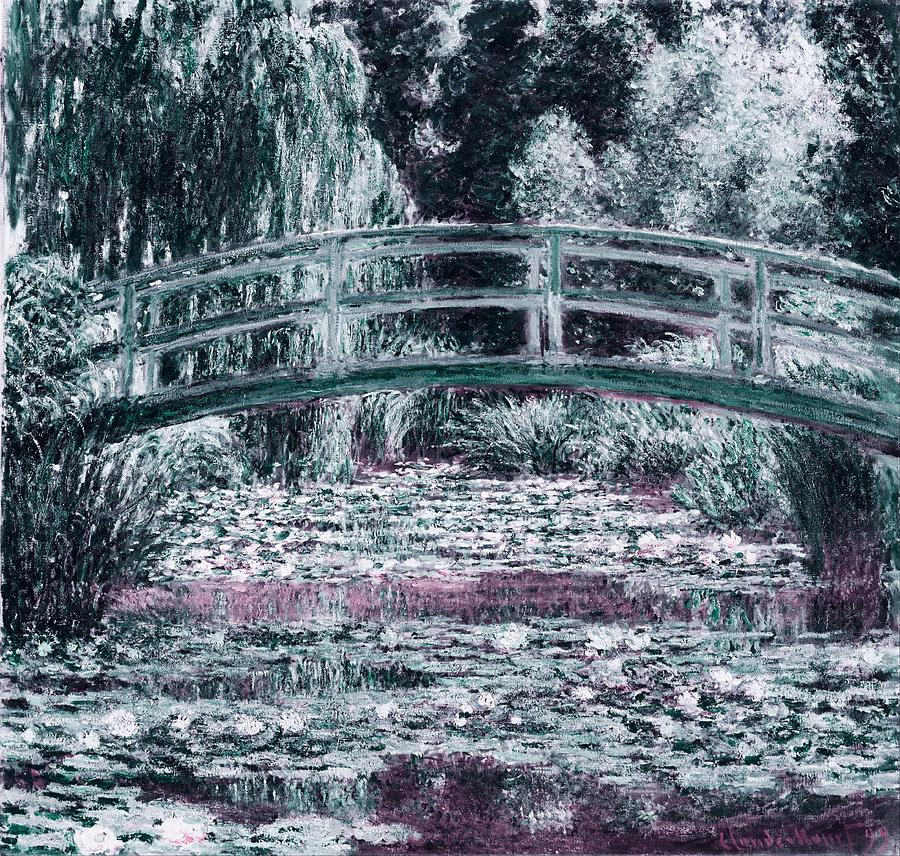 Nature Painting - The Japanese Bridge by Claude Monet -  infrared version by Celestial Images