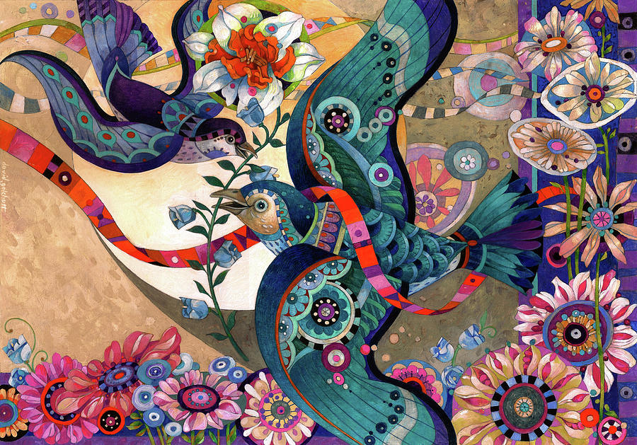 Bird Painting - The Jaunty Spring by David Galchutt