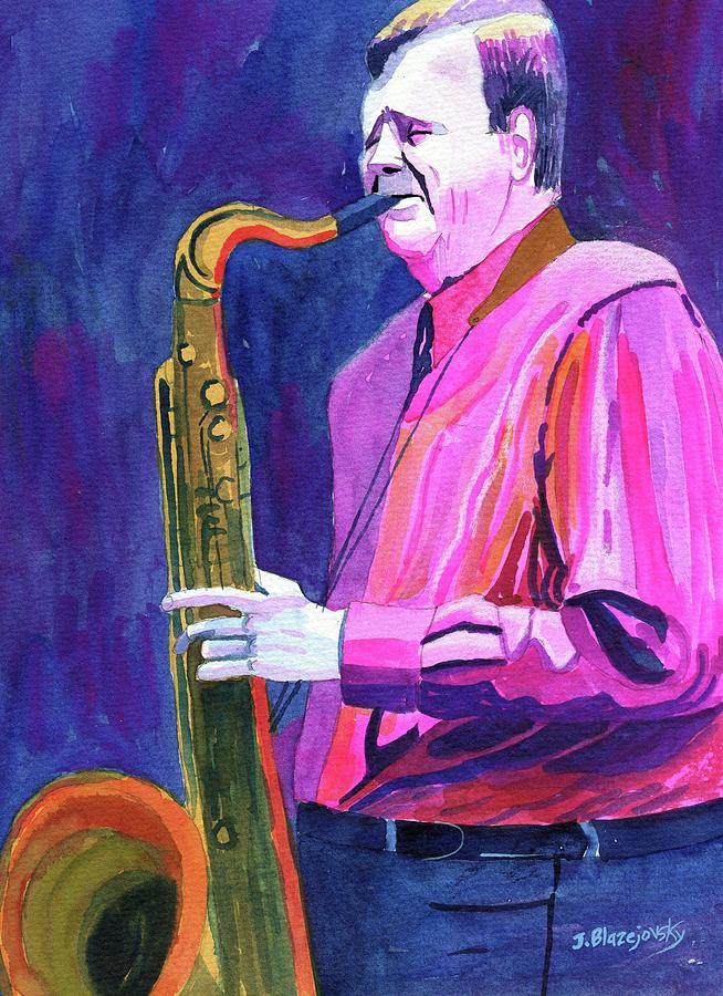 The Jazz man Painting by Jeff Blazejovsky