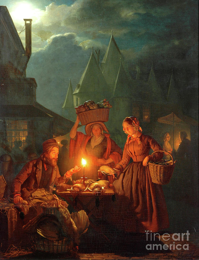 The Jews Market, 1852 Painting By Petrus Van Schendel - Fine Art America