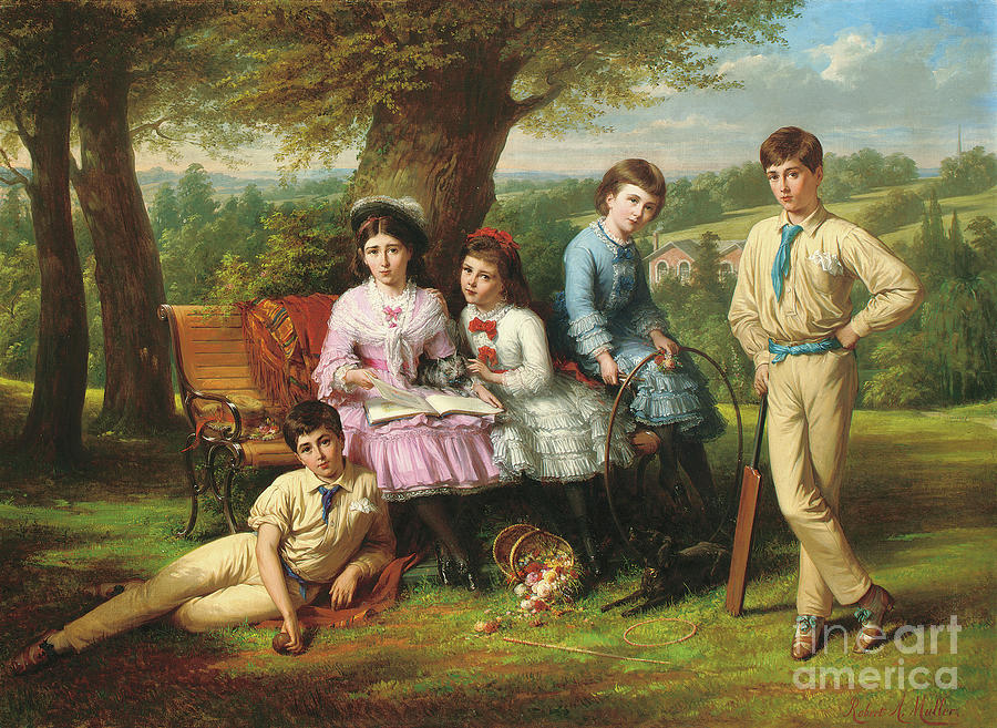 The Johnston Children Painting by Robert Antoine Muller Pixels