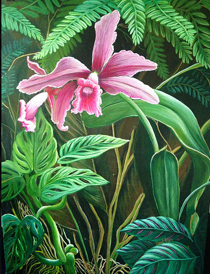 The Jungle Orchid Painting by Carol Sue Rios - Pixels