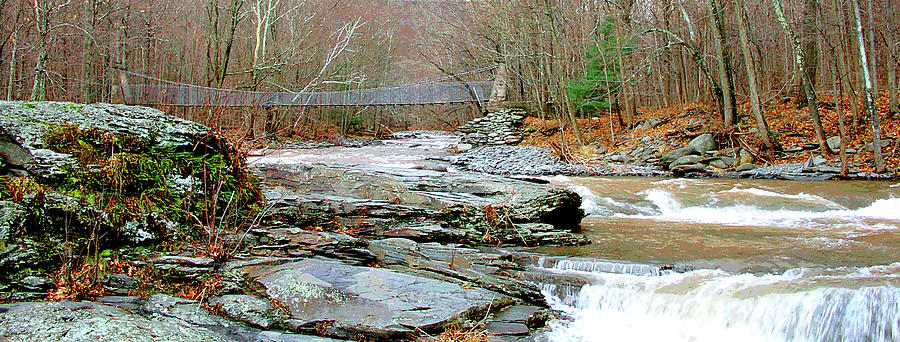 The Kaaterskill at the Swinging Bridge of Palenville Digital Art by Terrance DePietro