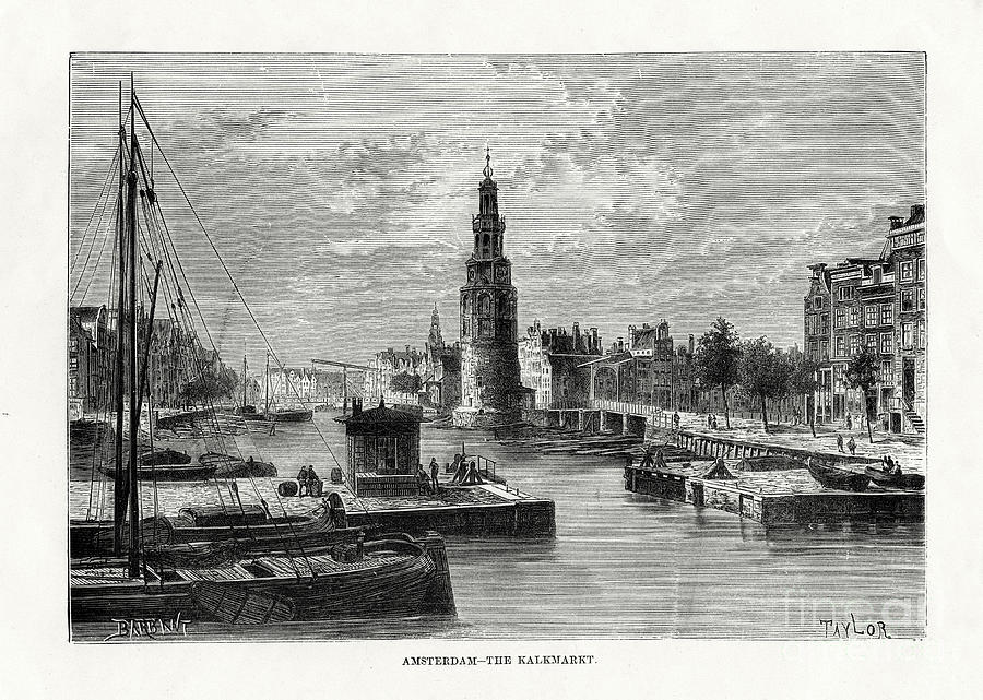 The Kalkmarkt, Amsterdam, Holland Drawing by Print Collector