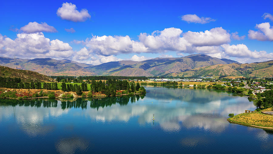 Landscape Photograph - The Kawarau River And Town Of Cromwell by Russ Bishop