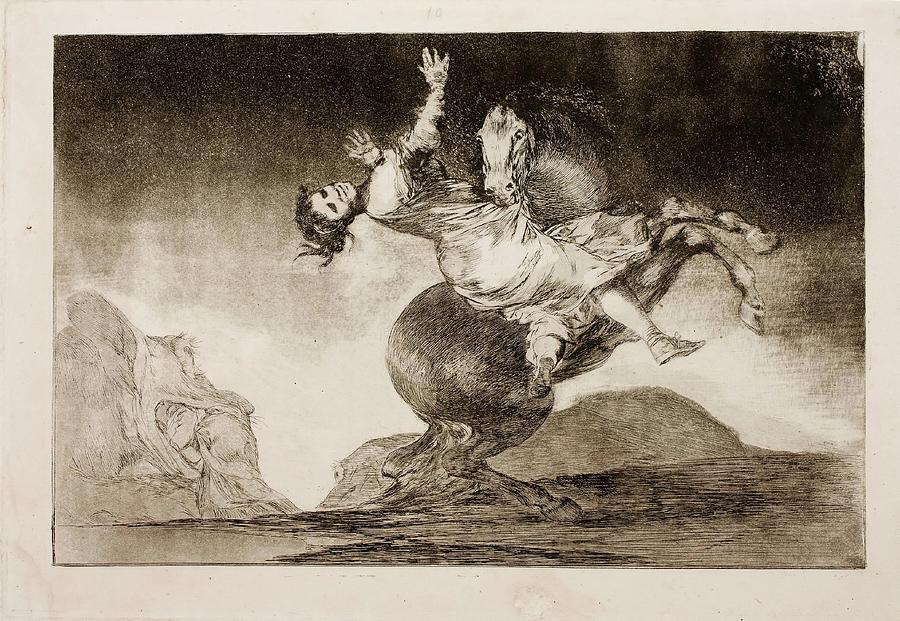 The kidnapping horse. 1815 - 1819. Etching, Aquatint, Burnisher... Painting by Francisco de Goya -1746-1828-