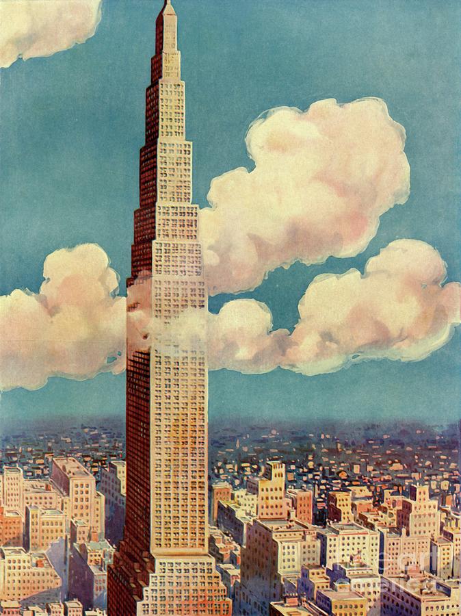 The King Of Skyscrapers - Larkin Tower Drawing by Print Collector