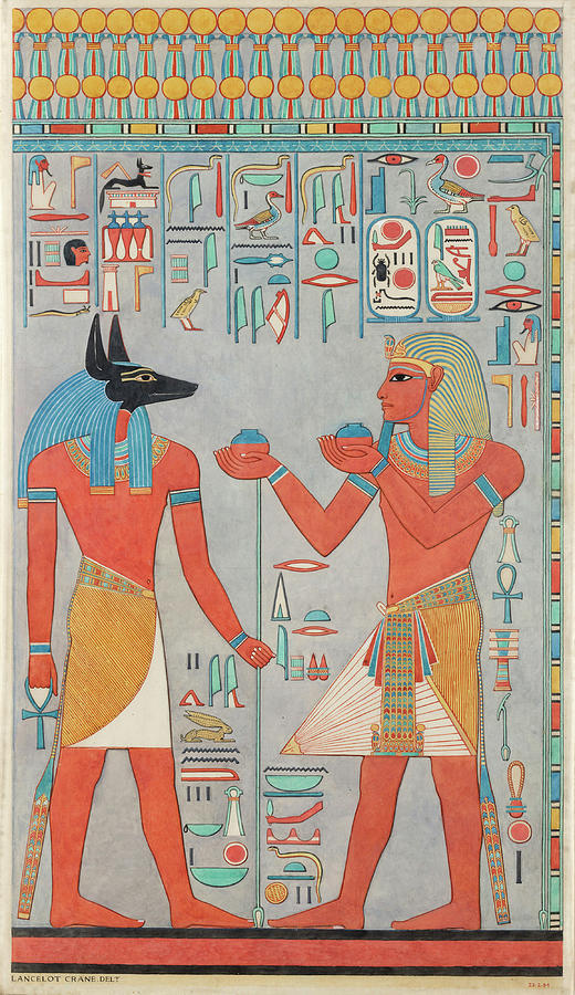 The King With Anubis, Tomb Of Haremhab Painting by Science Source