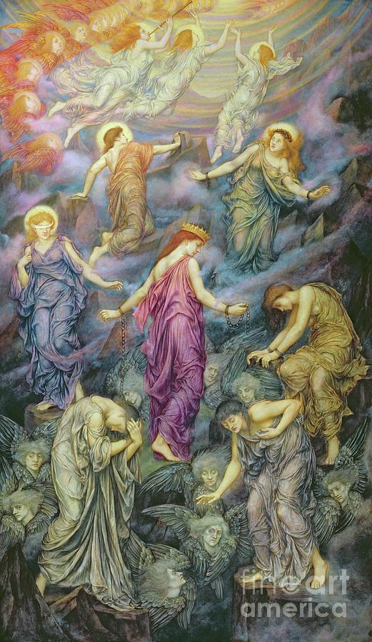 The Kingdom Of Heaven Suffereth Violence Painting by Evelyn De Morgan ...