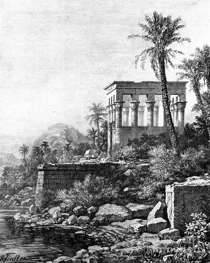 The Kiosk, Philae Temple, Egypt, 1881 Drawing by Print Collector
