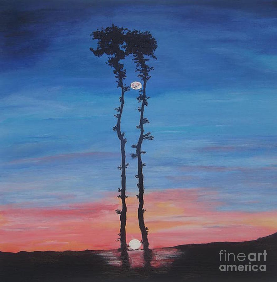The Kissing Trees Painting by Denise Morgan