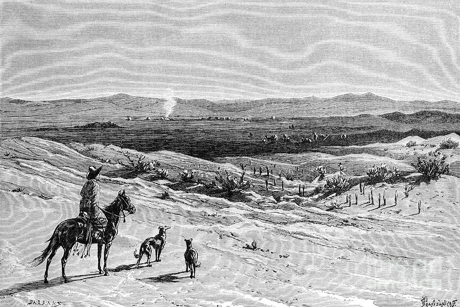 The Kizil-kum Desert, Dussibal Wells Drawing by Print Collector