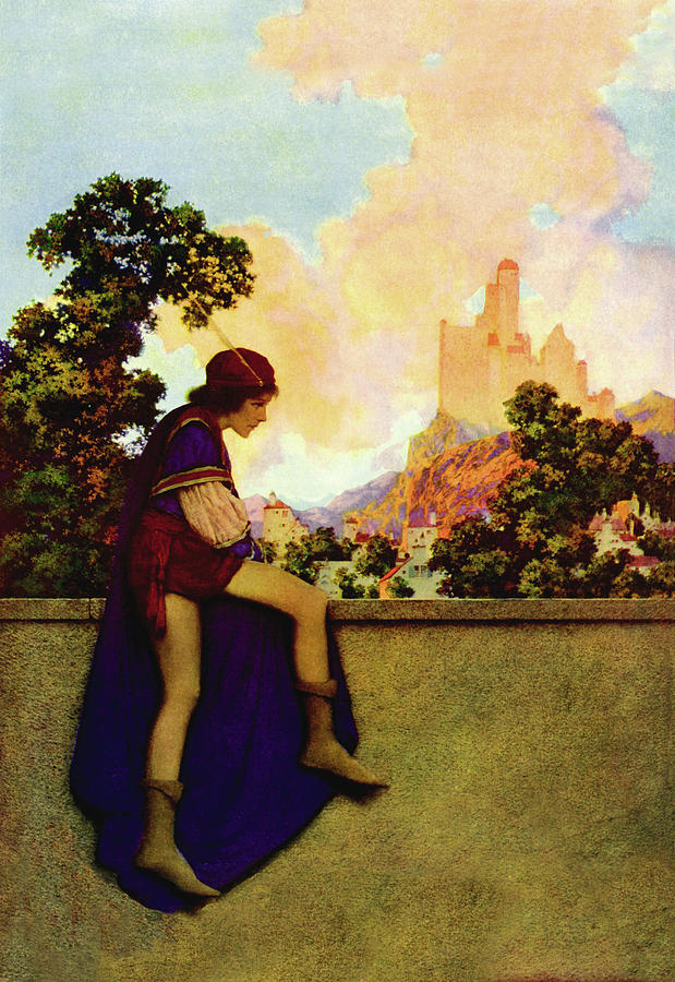 The Knave Watching Violetta Depart Painting by Maxfield Parrish