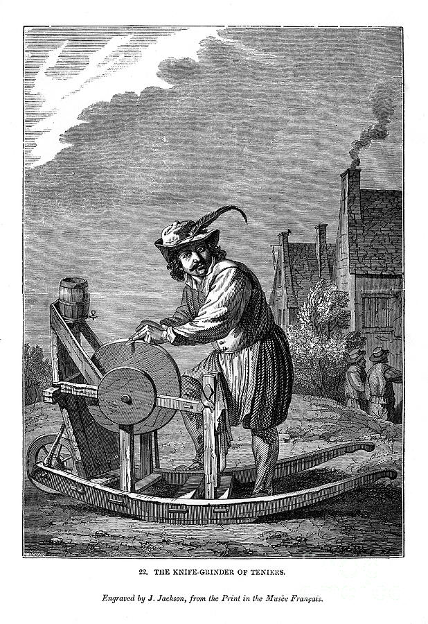 The Knife-grinder Of Teniers Drawing by Print Collector