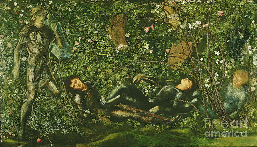 The Knights And The Briar Rose, 1869 Painting by Edward Burne-Jones