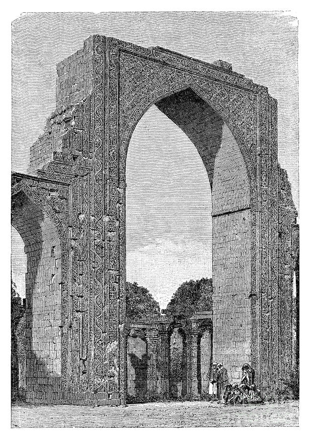 The Kutal Mosque, Delhi District Drawing by Print Collector