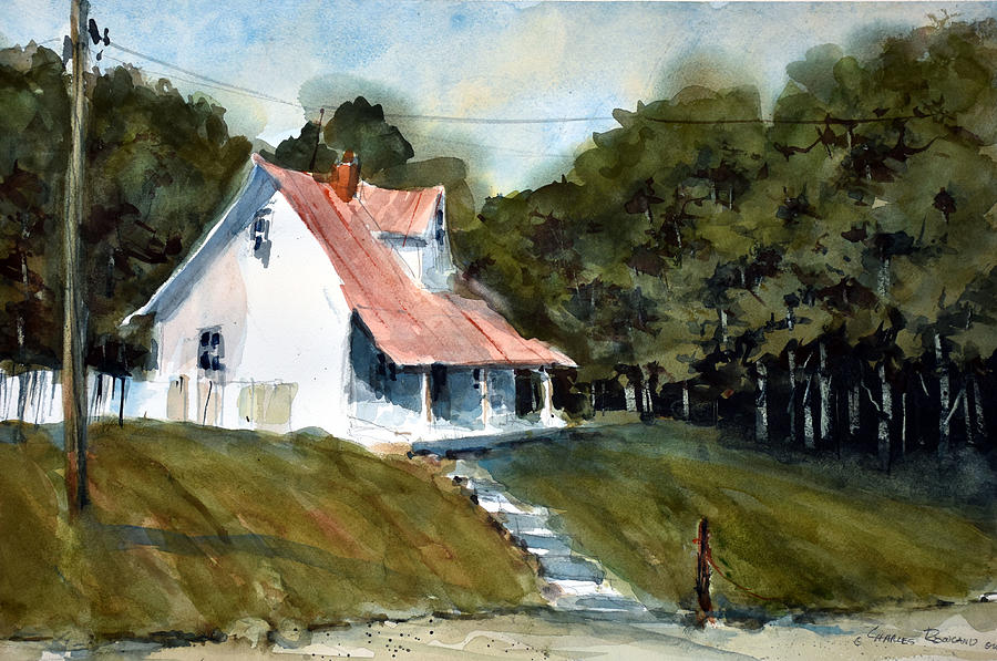 The l Little White Cottage on Limerick Lane Painting by Charles Rowland