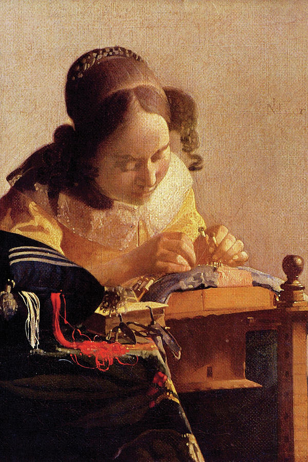 The Lace maker Painting by Johannes Vermeer