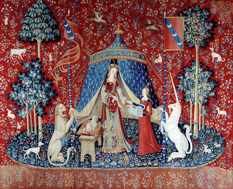 The Lady and the Unicorn; Taste Painting by Unknown
