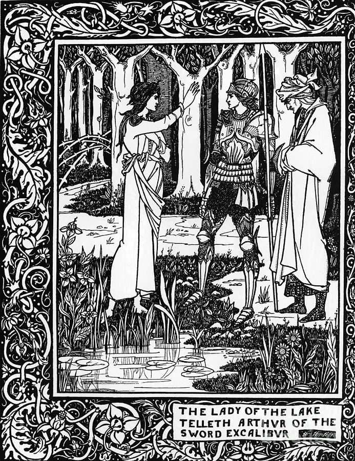 The Lady Of The Lake Painting by Aubrey Beardsley