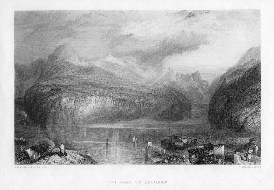 The Lake Of Lucerne, 19th Drawing by Print Collector