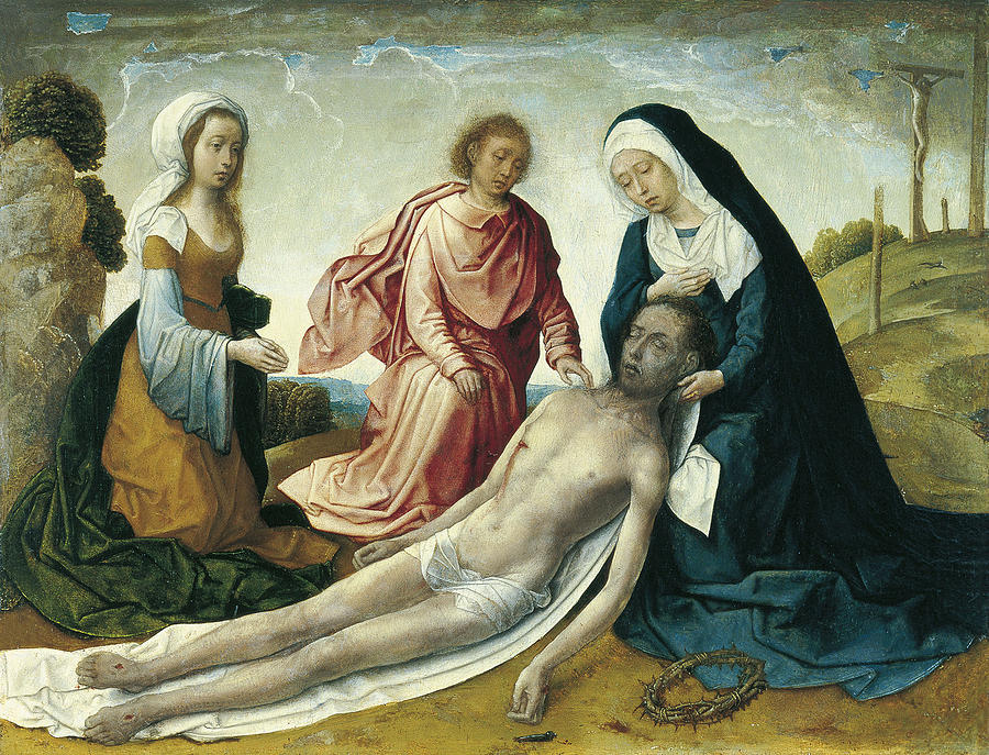 The Lamentation over the dead Christ Painting by Juan de Flandes