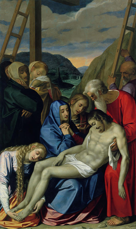 Jesus Christ Painting - The Lamentation. by Scipione Pulzone -Il Gaetano-