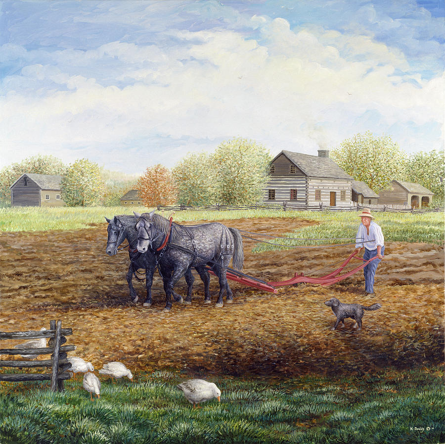 Horse Painting - The Land Provides by Kevin Dodds