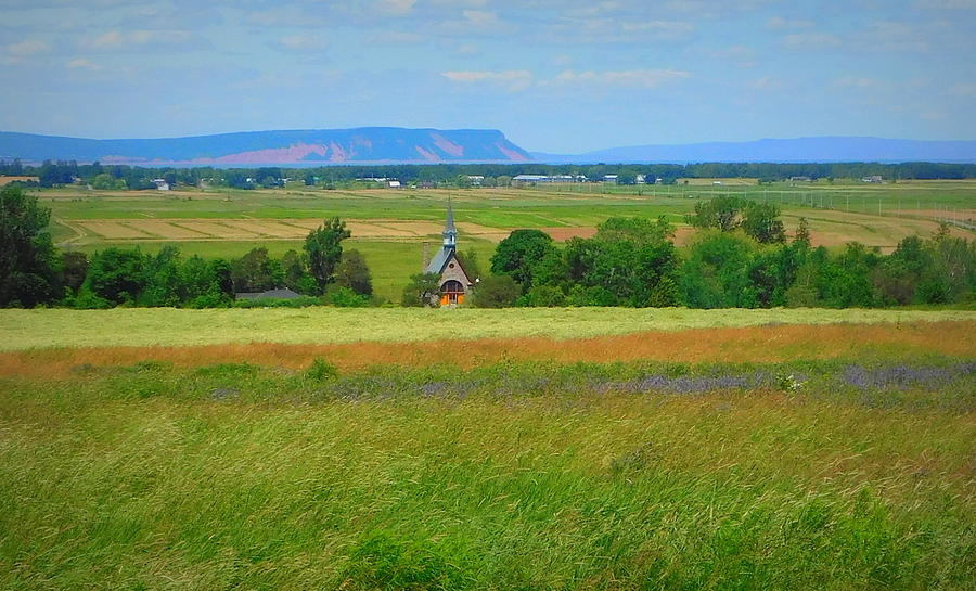 Summer Photograph - The landscape of Grand Pre by Karen Cook