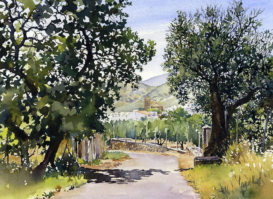 The Lane to Padules Painting by Margaret Merry