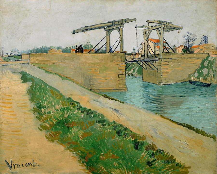 Vincent Van Gogh Painting - The Langlois Bridge. by Vincent van Gogh -1853-1890-