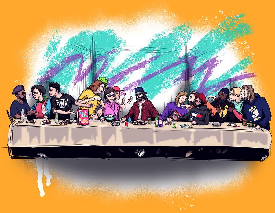 The Last 90s Supper Drawing by Ludwig Van Bacon