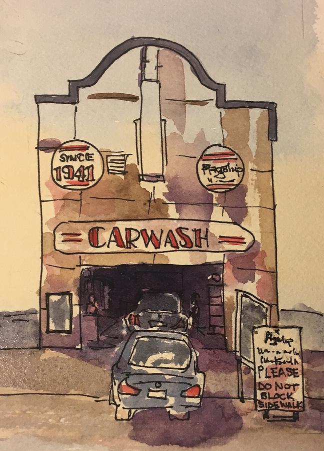 The Last Car Wash in DC Painting by Elissa Poma