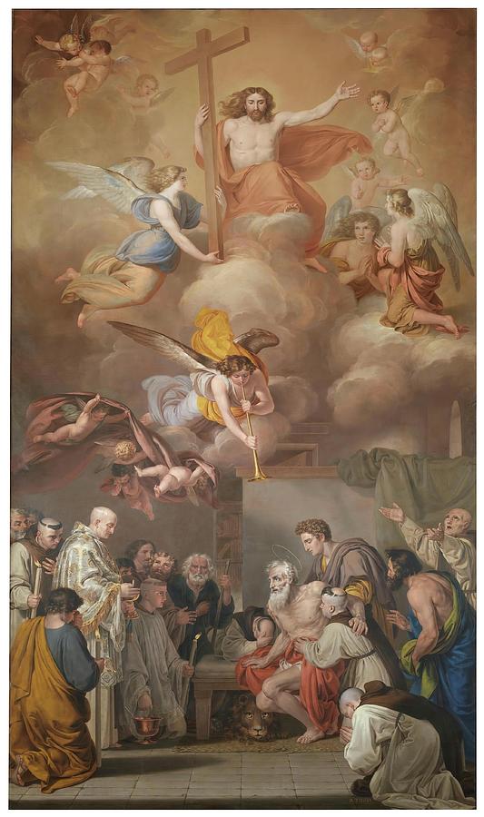 The Last Communion of Saint Jerome. Ca. 1829. Oil on canvas. TEJEO RAFAEL. Painting by Rafael Tegeo Diaz