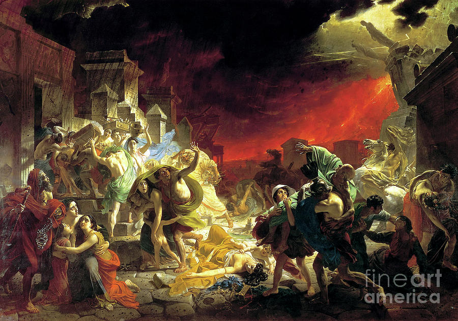 The Last Day Of Pompeii, 1833. Artist Drawing by Heritage Images