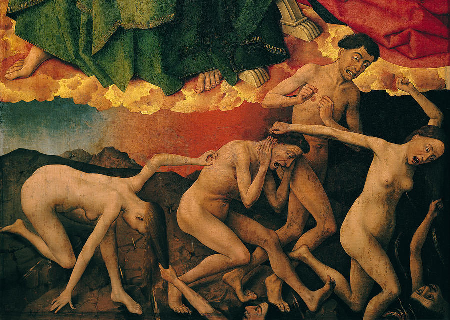 The Last Judgement, Detail Of The Entrance Of The Damned Into Hell Painting by Rogier Van Der Weyden